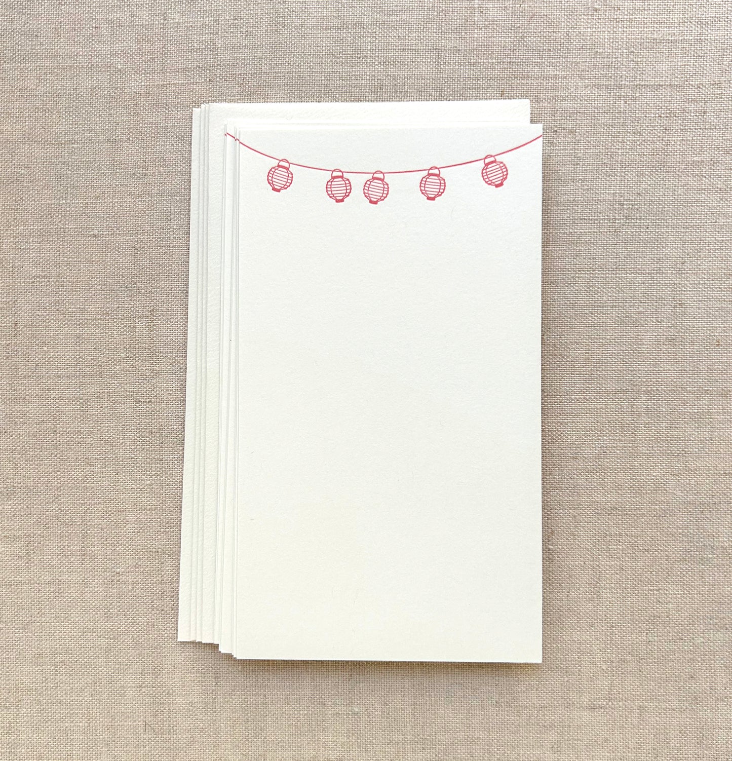 Flat Card Set with Letterpress Lanterns (vertical)