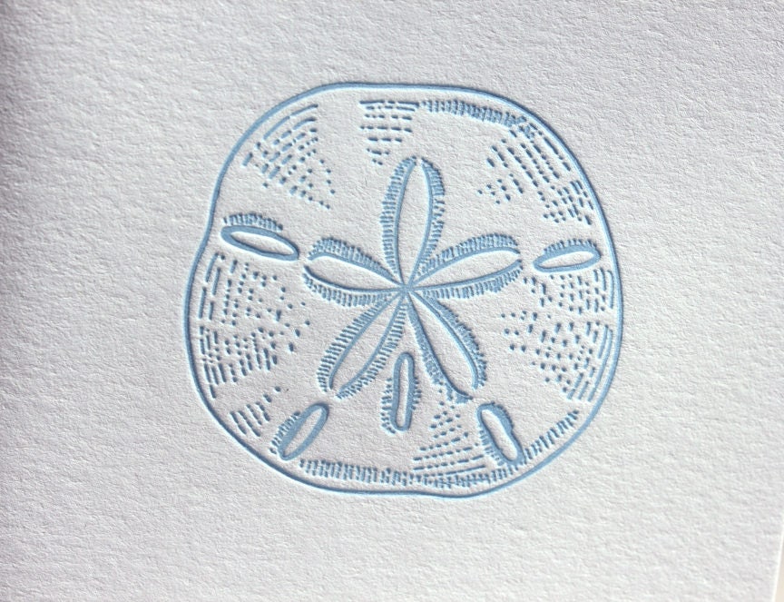 Sand Dollar Letterpress Card Set