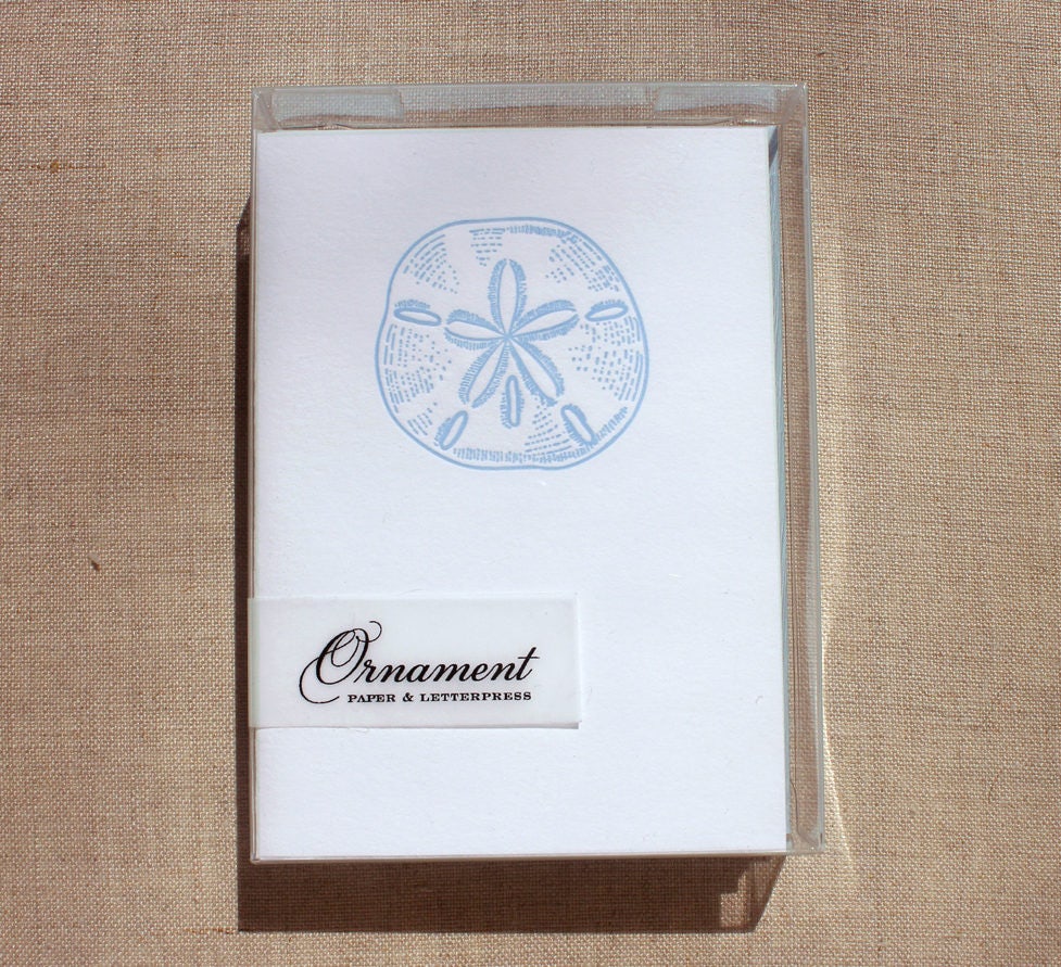Sand Dollar Letterpress Card Set