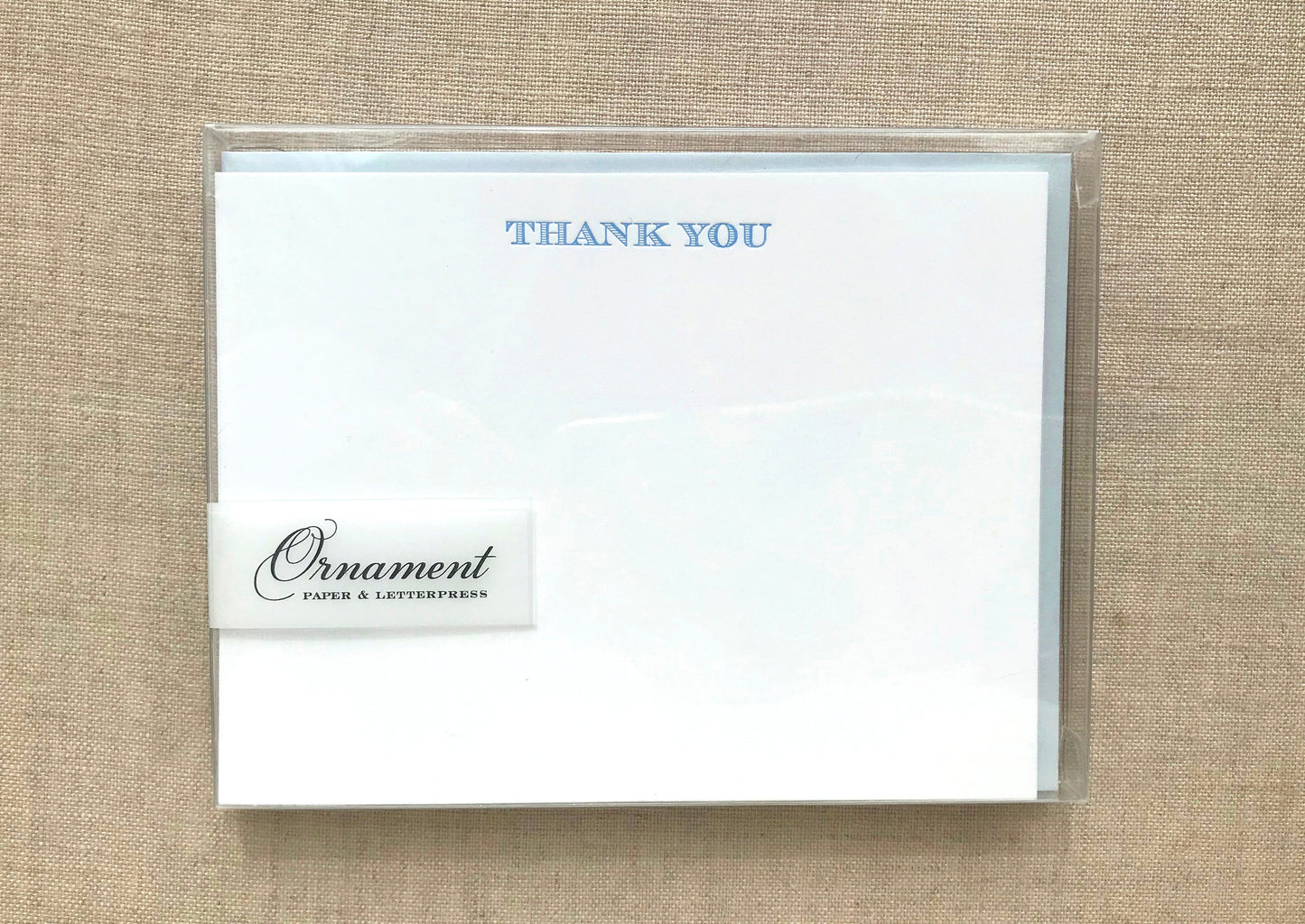 Flat Card Set with Letterpress Thank You