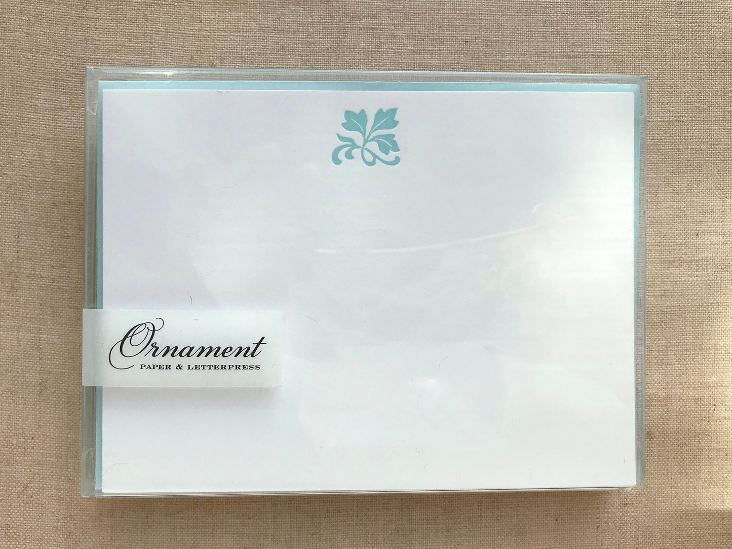 Card Set with Letterpress Leaf Flourish