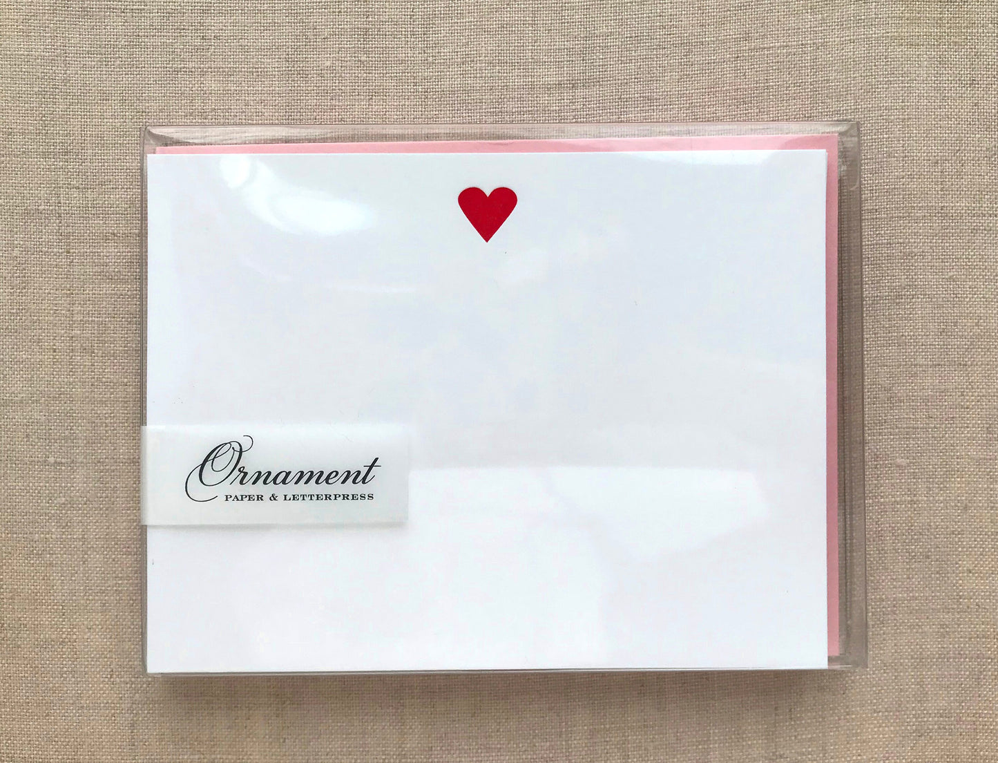 Flat Card Set with Letterpress Heart