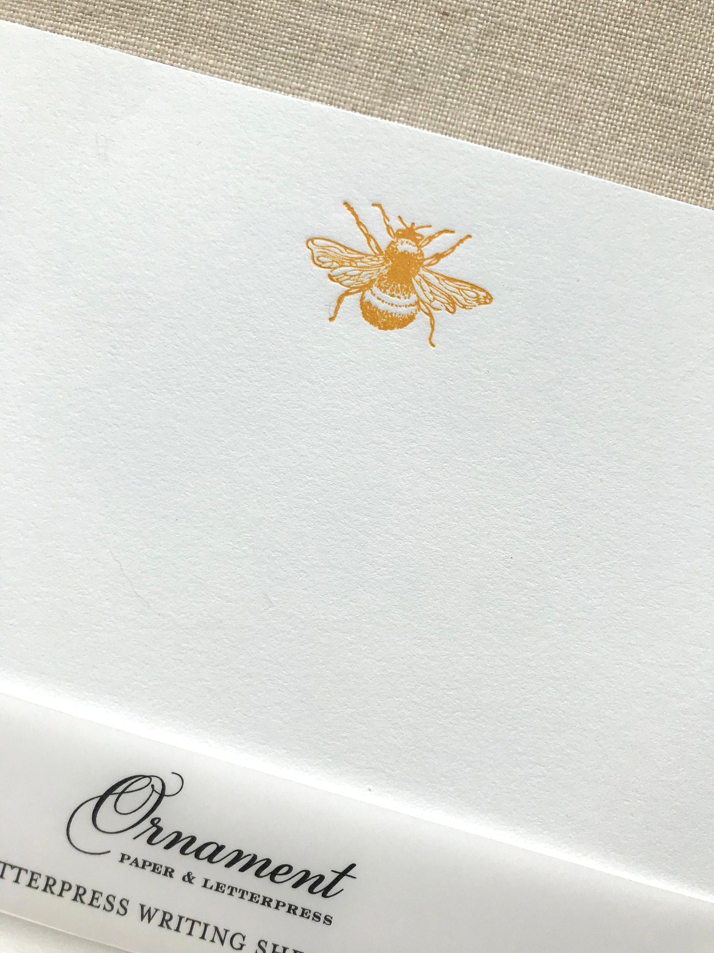 Cotton Writing Paper with Letterpress Bee