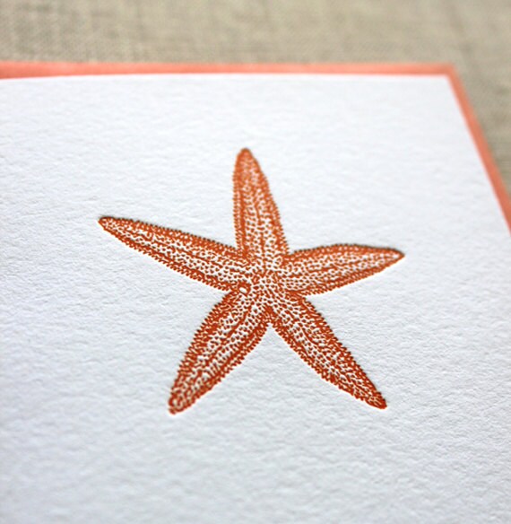 Starfish Letterpress Card Set