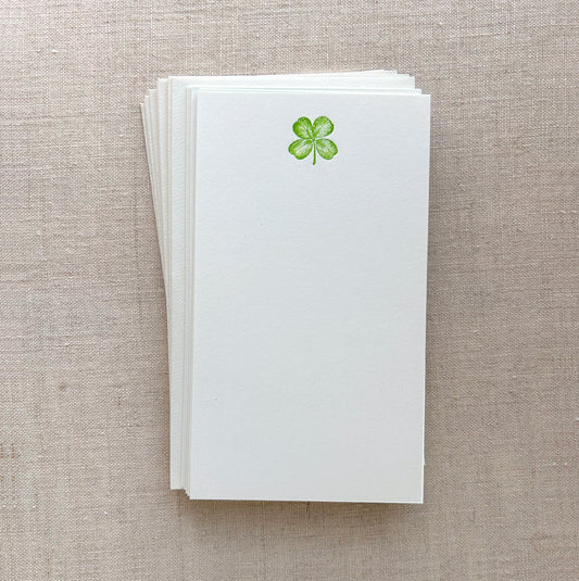 Flat Card Set with Letterpress 4-leaf Clover (vertical)