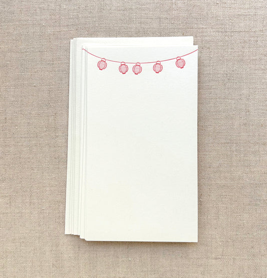 Flat Card Set with Letterpress Lanterns (vertical)