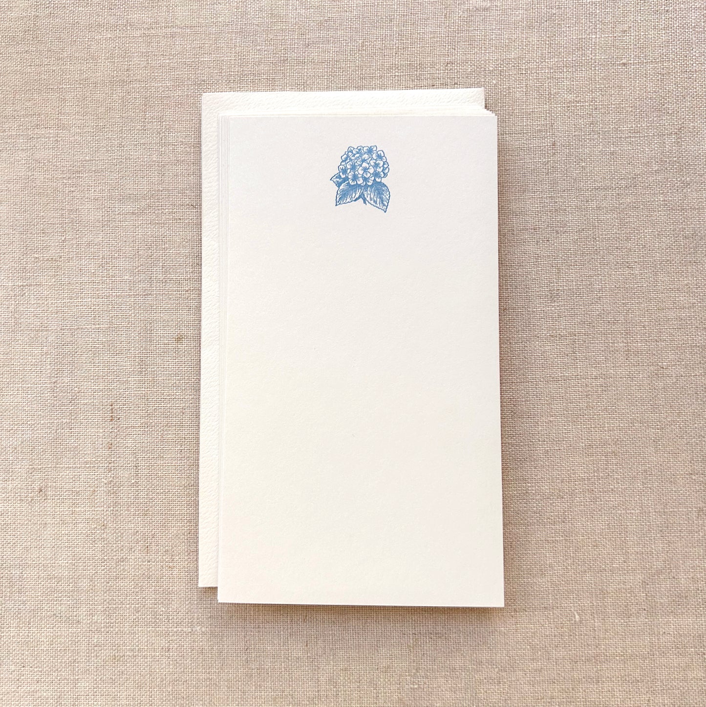 Flat Card Set with Letterpress Hydrangea (vertical)