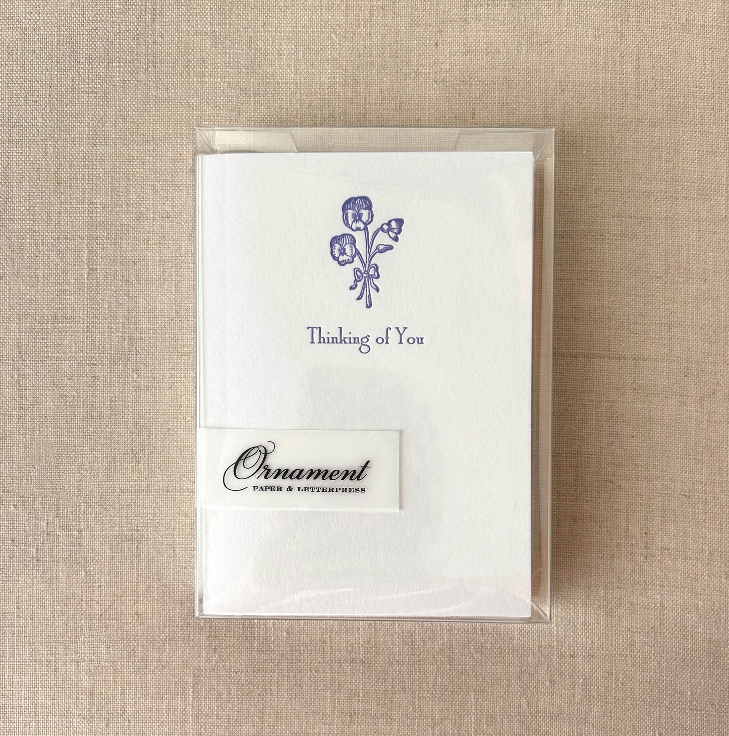 Pansies Letterpress Card set