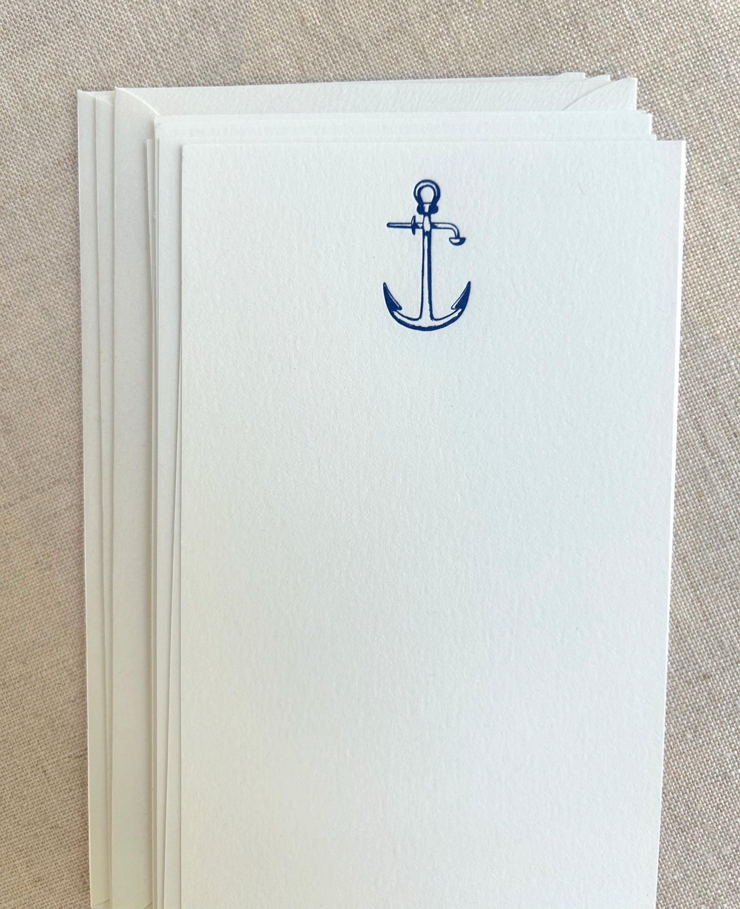 Flat Card Set with Letterpress Anchor (vertical)