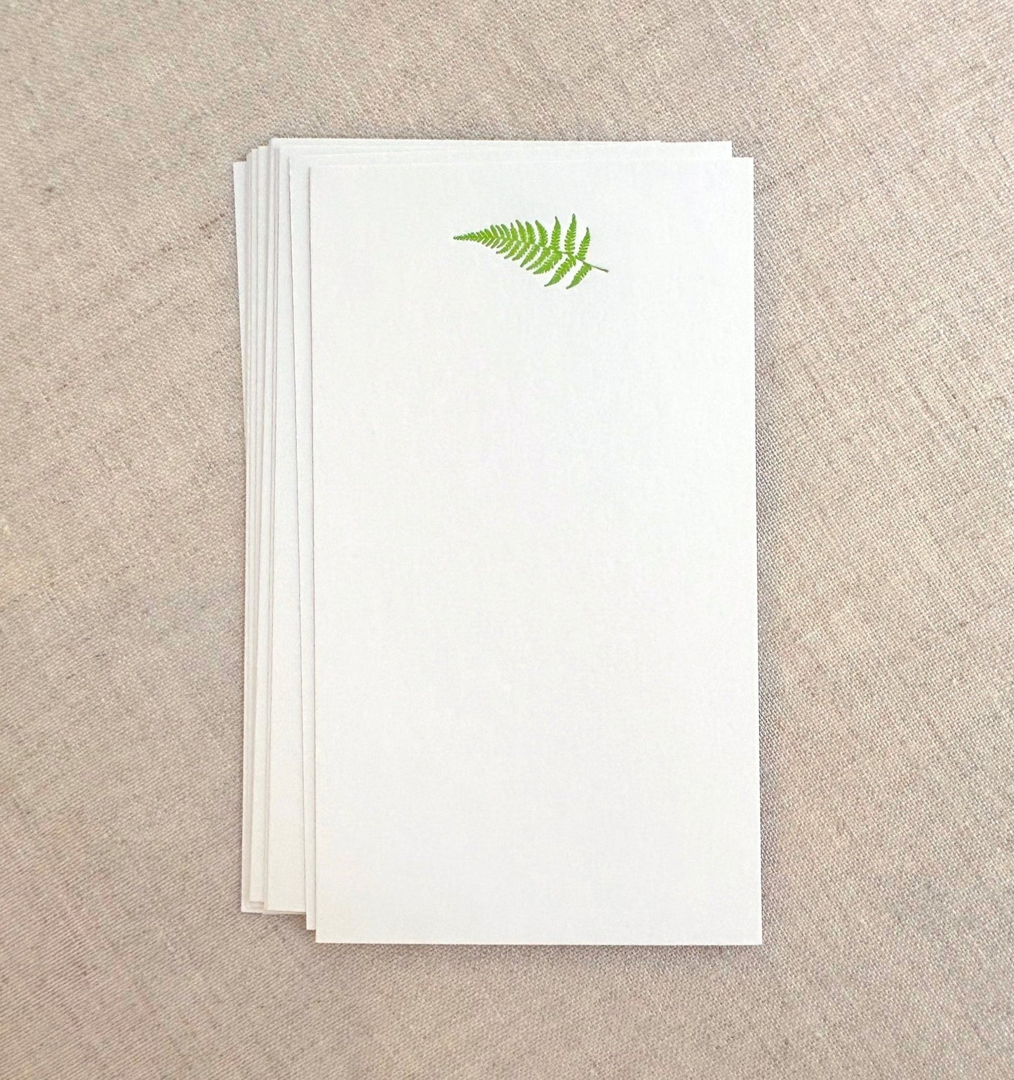 Flat Card Set with Letterpress Fern (vertical)