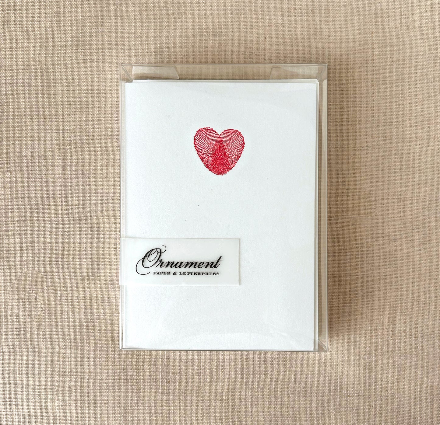 Fingerprint Heart Letterpress Card Set