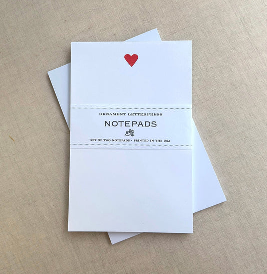 Set of Two Notepads - XOXO/Heart