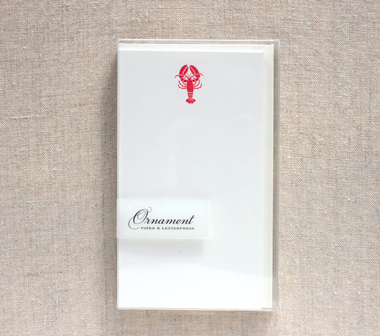 Flat Card Set with Letterpress Lobster (vertical)