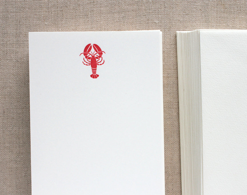 Flat Card Set with Letterpress Lobster (vertical)