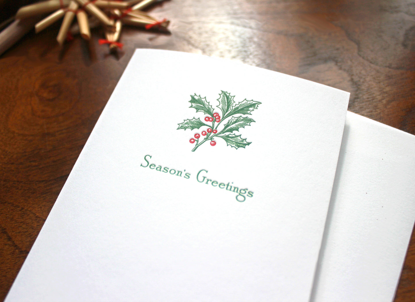 Holly Letterpress Card Set