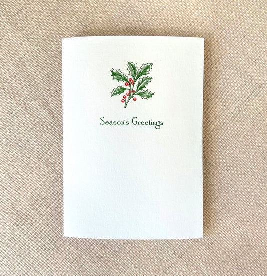 Holly Letterpress Card Set