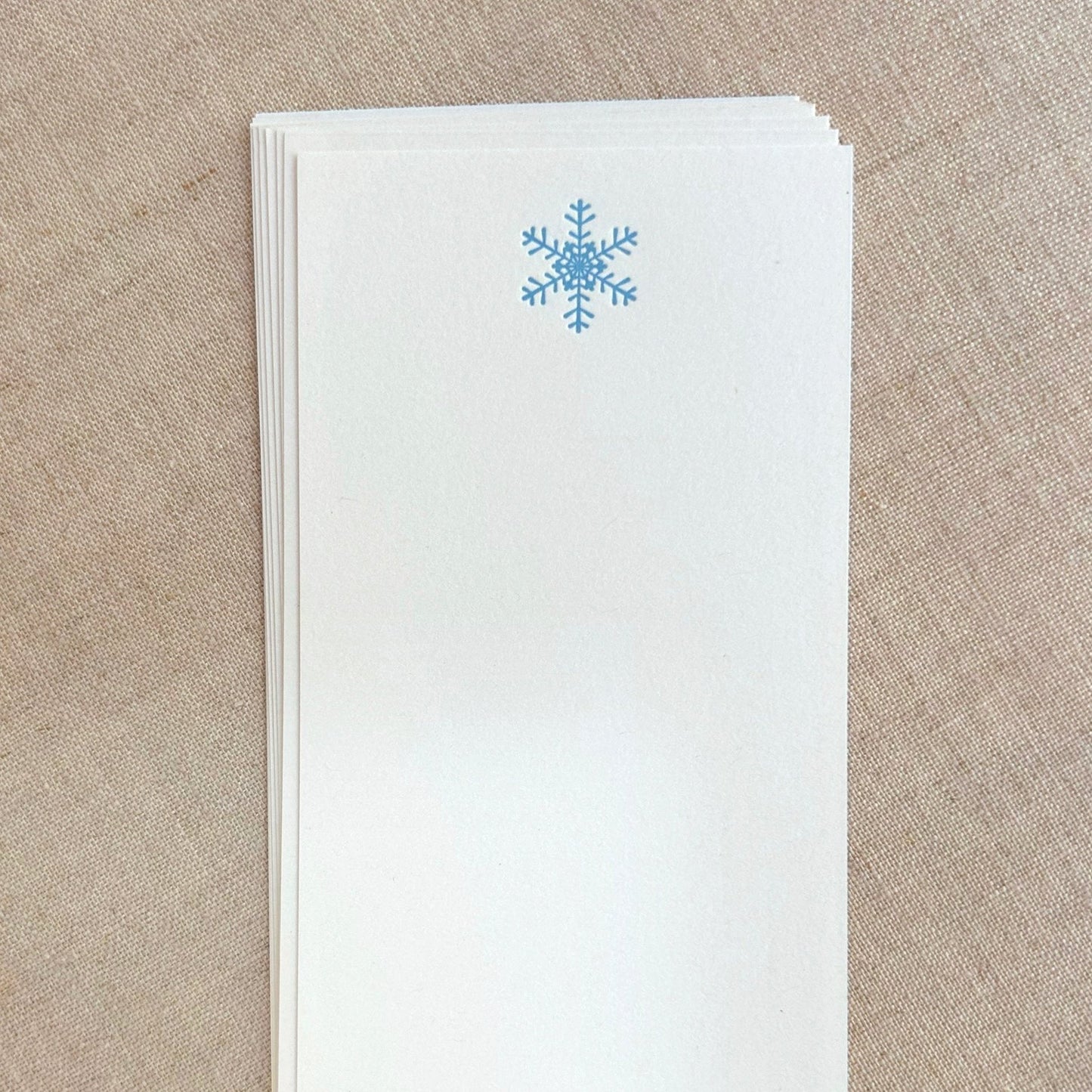 Flat Letterpress Card Set with Snowflake (vertical)