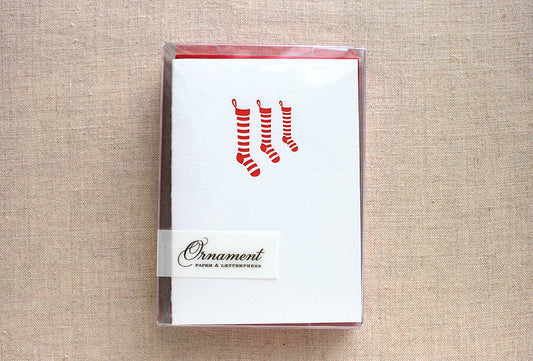 Christmas Stockings Letterpress Card Set