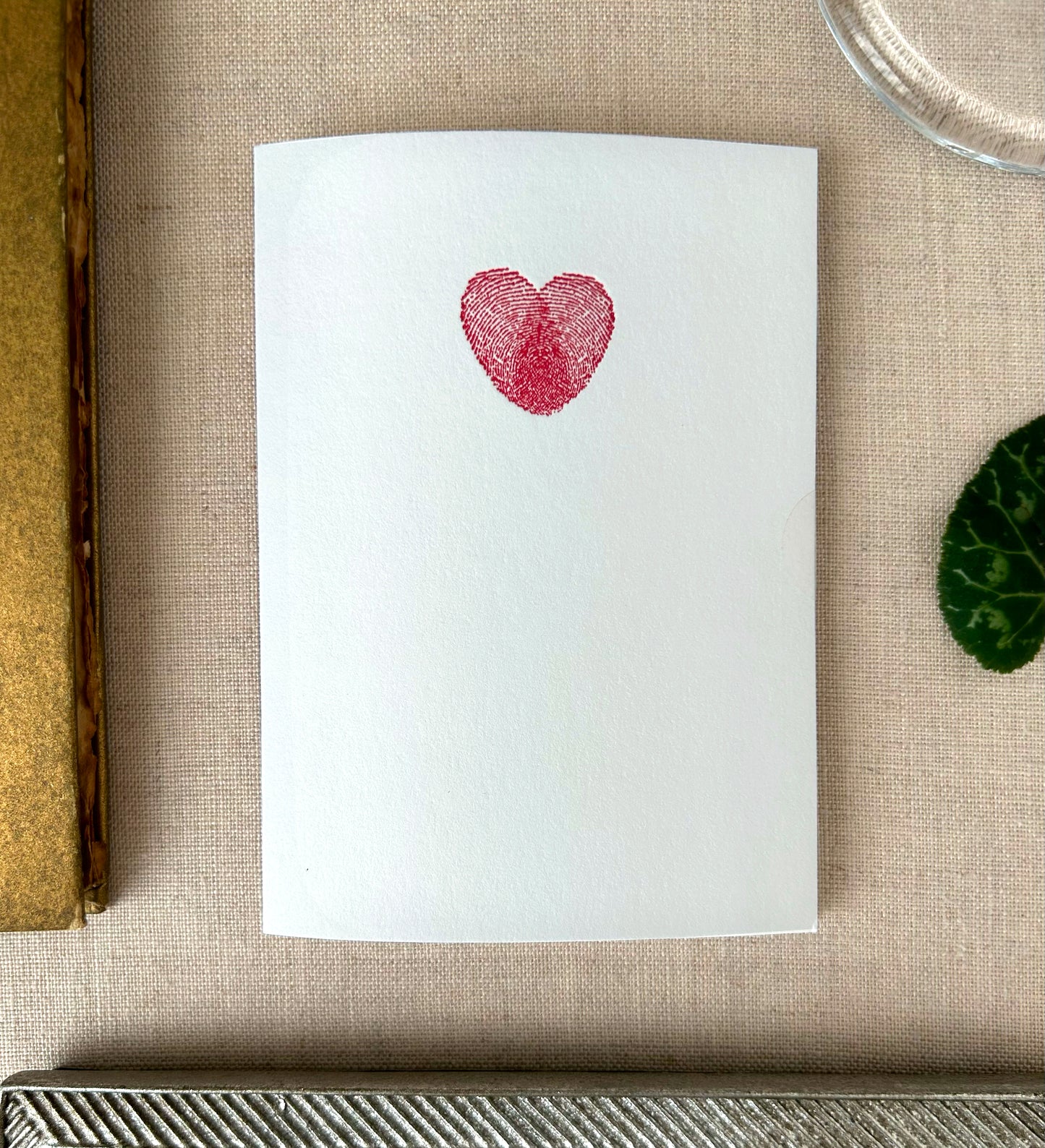 Fingerprint Heart Letterpress Card Set
