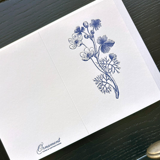 Water Flower Letterpress Card Set