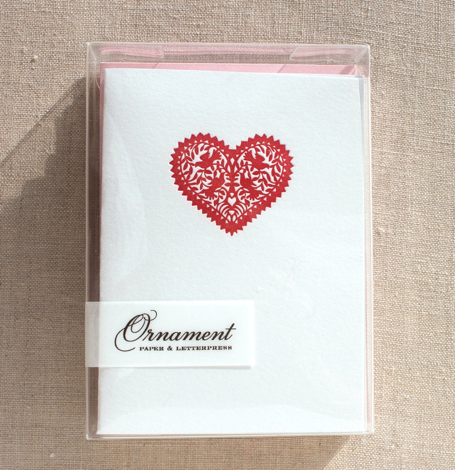 Heart Letterpress Card Set