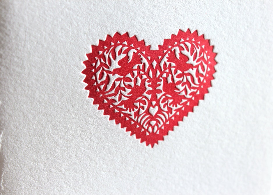 Heart Letterpress Card Set