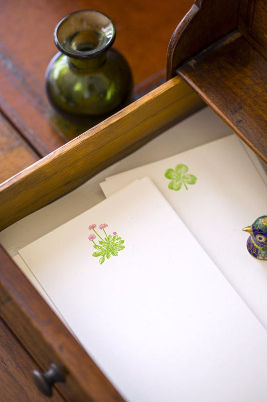 Flat Card Set with Letterpress Flowers (vertical)