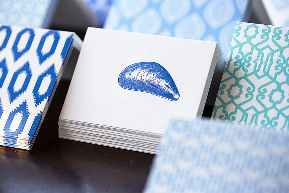 Mussel Letterpress Card Set