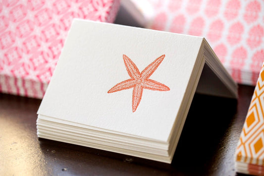 Starfish Letterpress Card Set