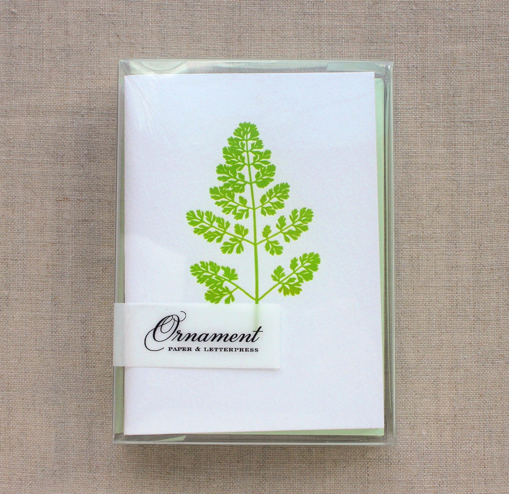 Parsley Sprig Letterpress Card Set