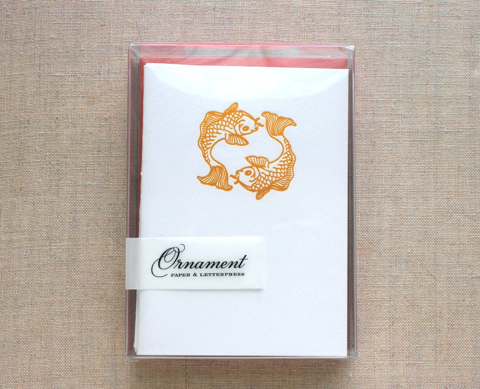 Koi Letterpress Card Set