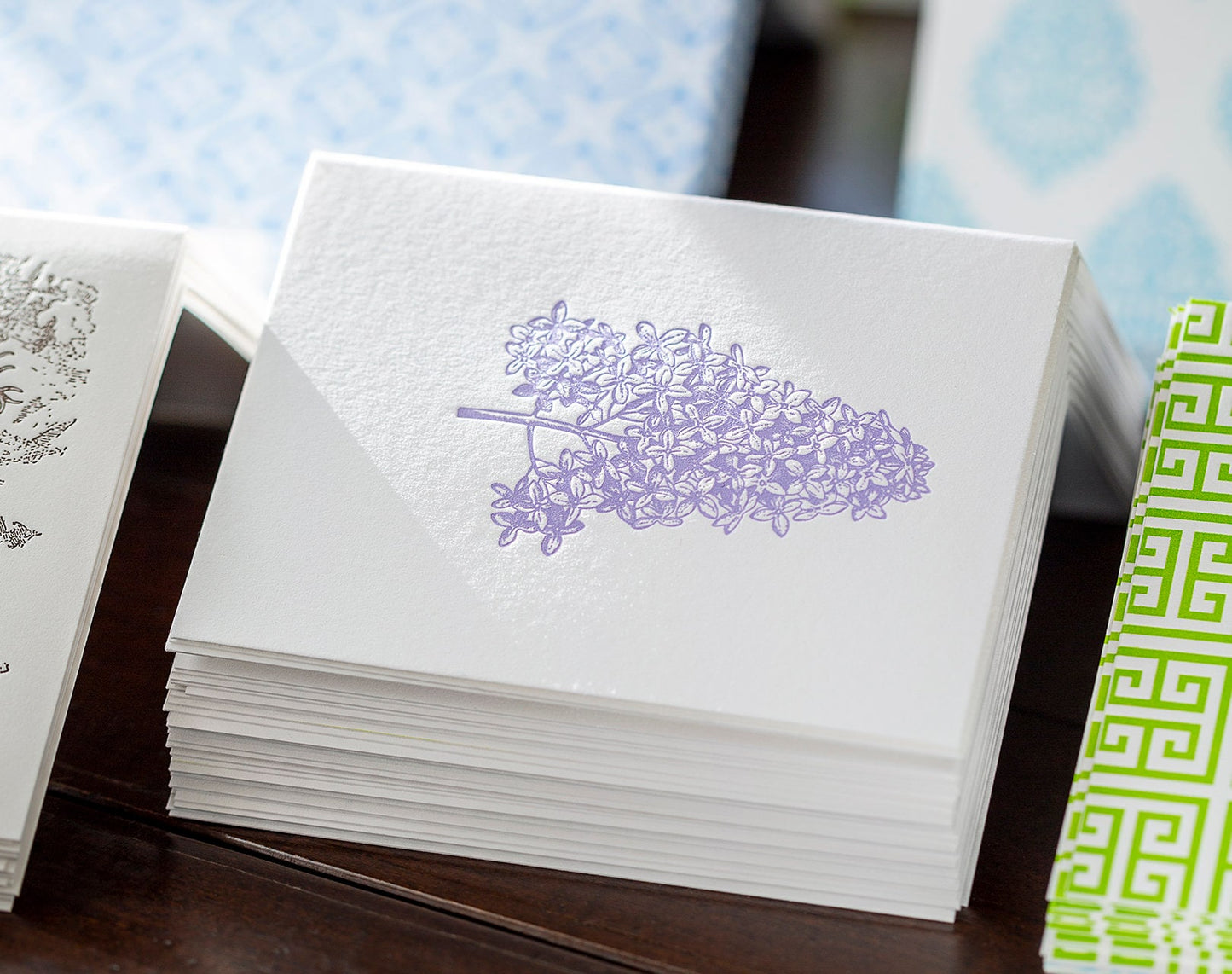 Lilac Letterpress Card Set