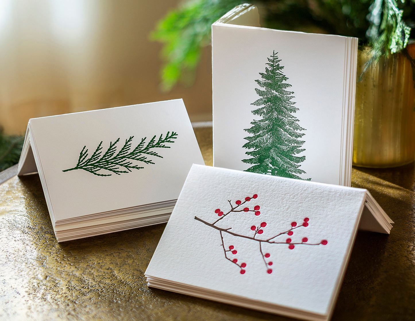 Cedar Pine Letterpress Card Set