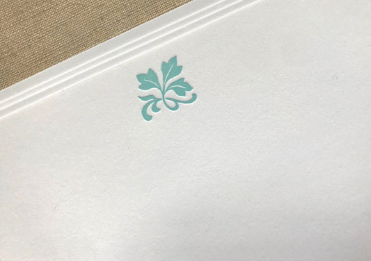 Card Set with Letterpress Leaf Flourish