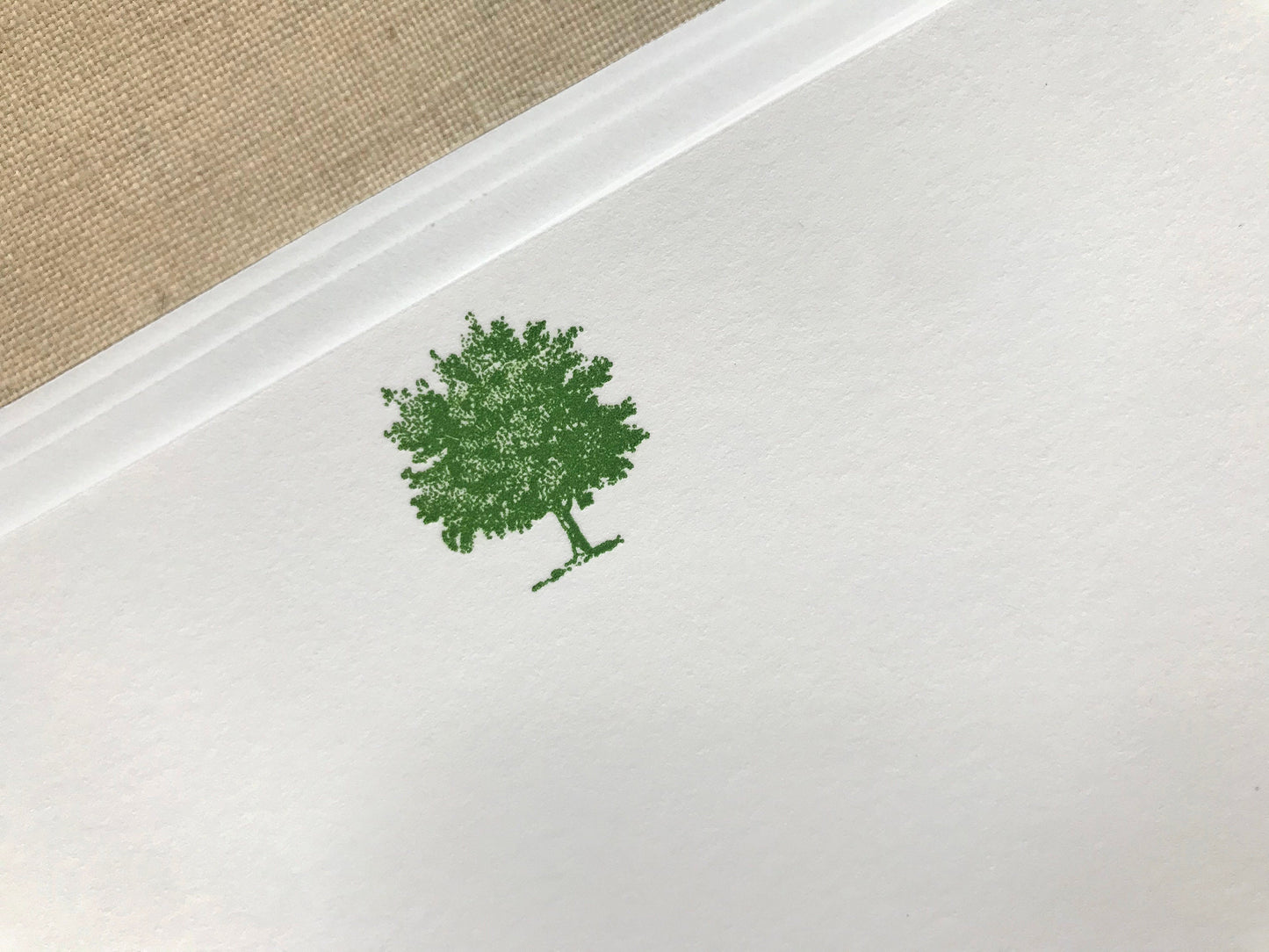 Flat Card Set with Letterpress Tree