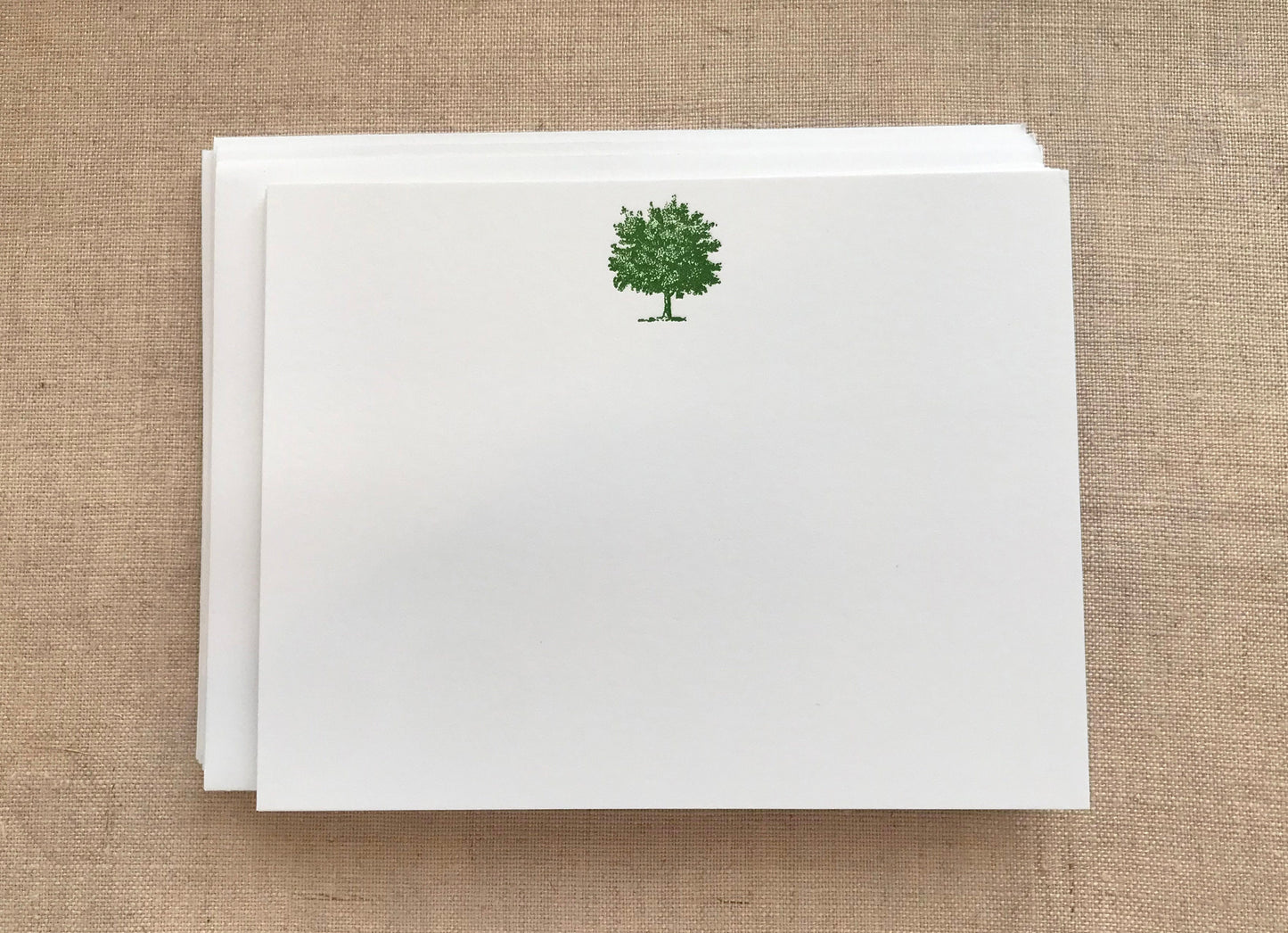 Flat Card Set with Letterpress Tree