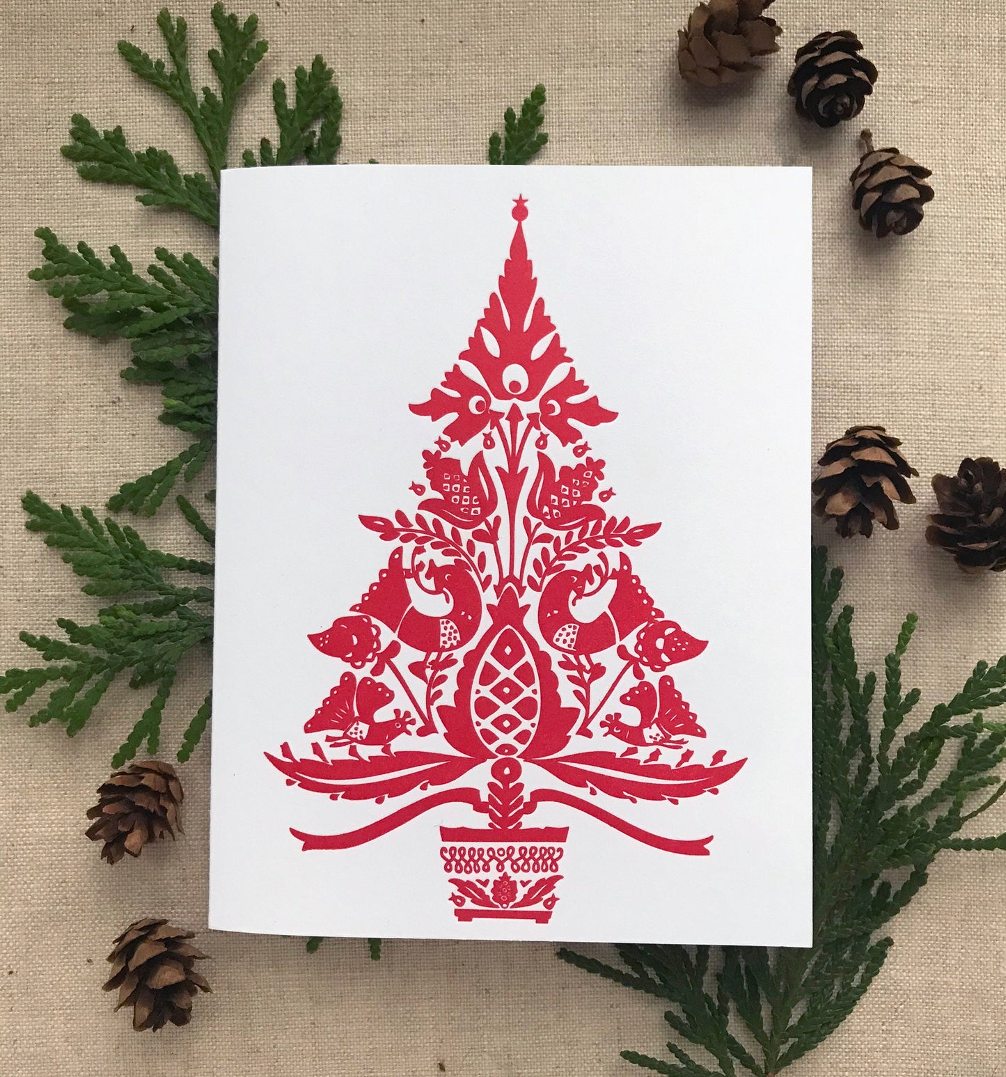 Christmas Tree Letterpress Card Set