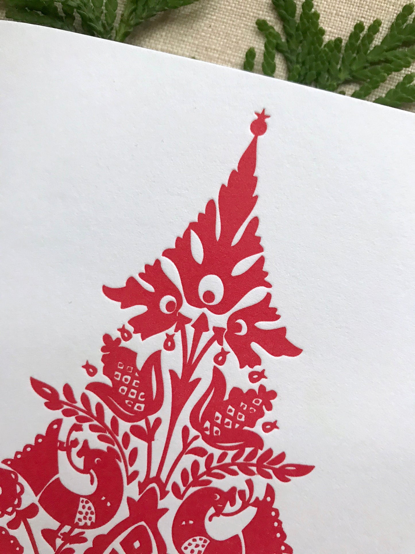 Christmas Tree Letterpress Card Set