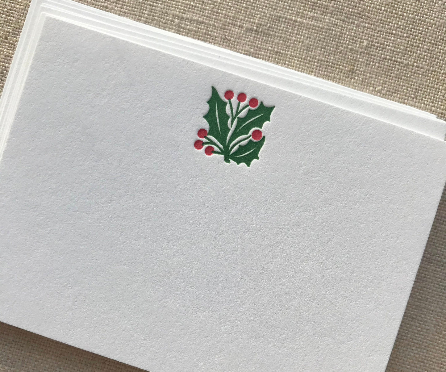 Set of four Gift Enclosures with Letterpress Holly