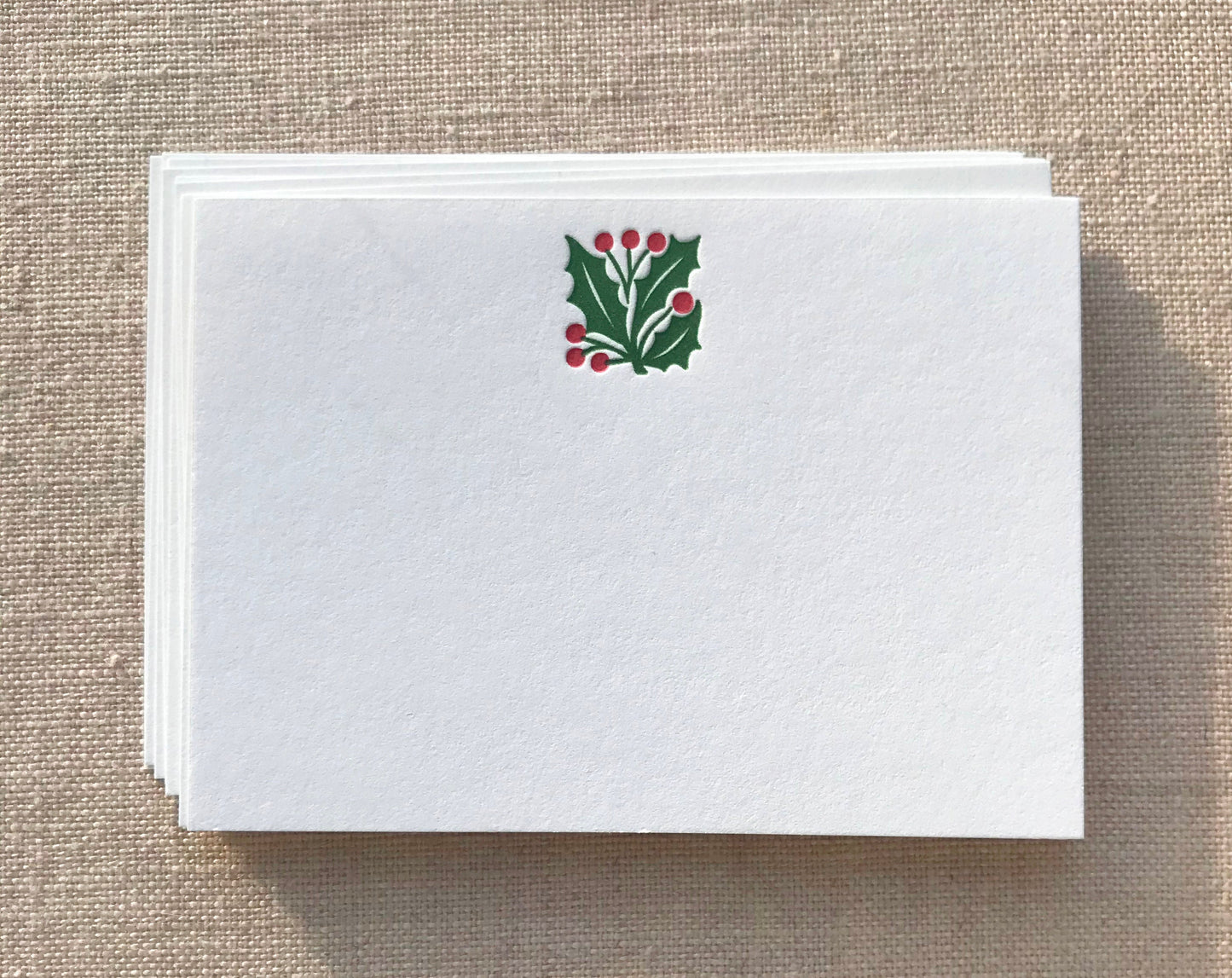 Set of four Gift Enclosures with Letterpress Holly