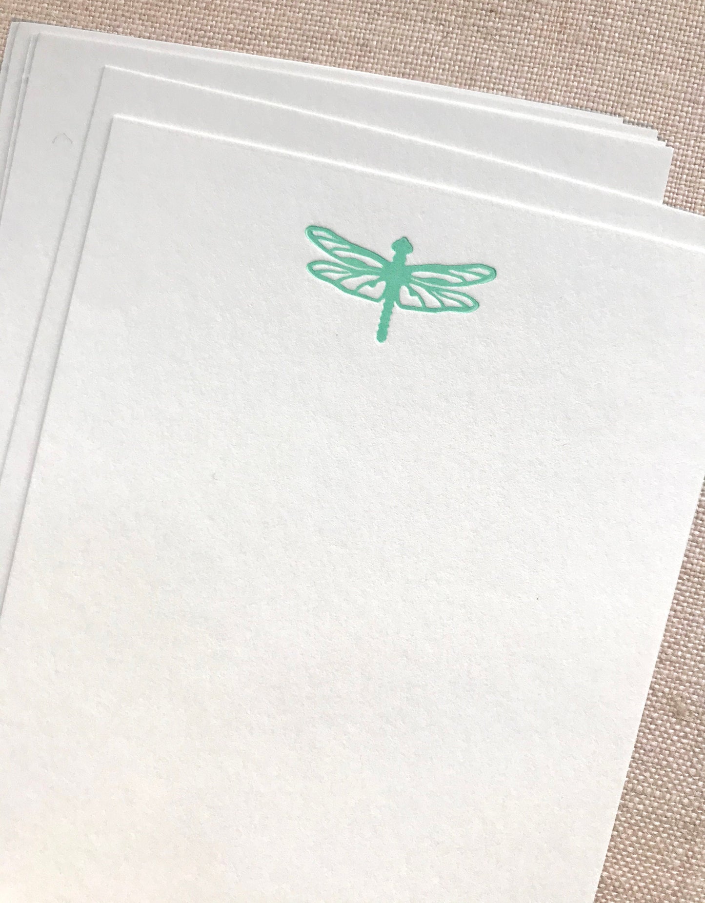 Flat Card Set with Letterpress Dragonfly (vertical)