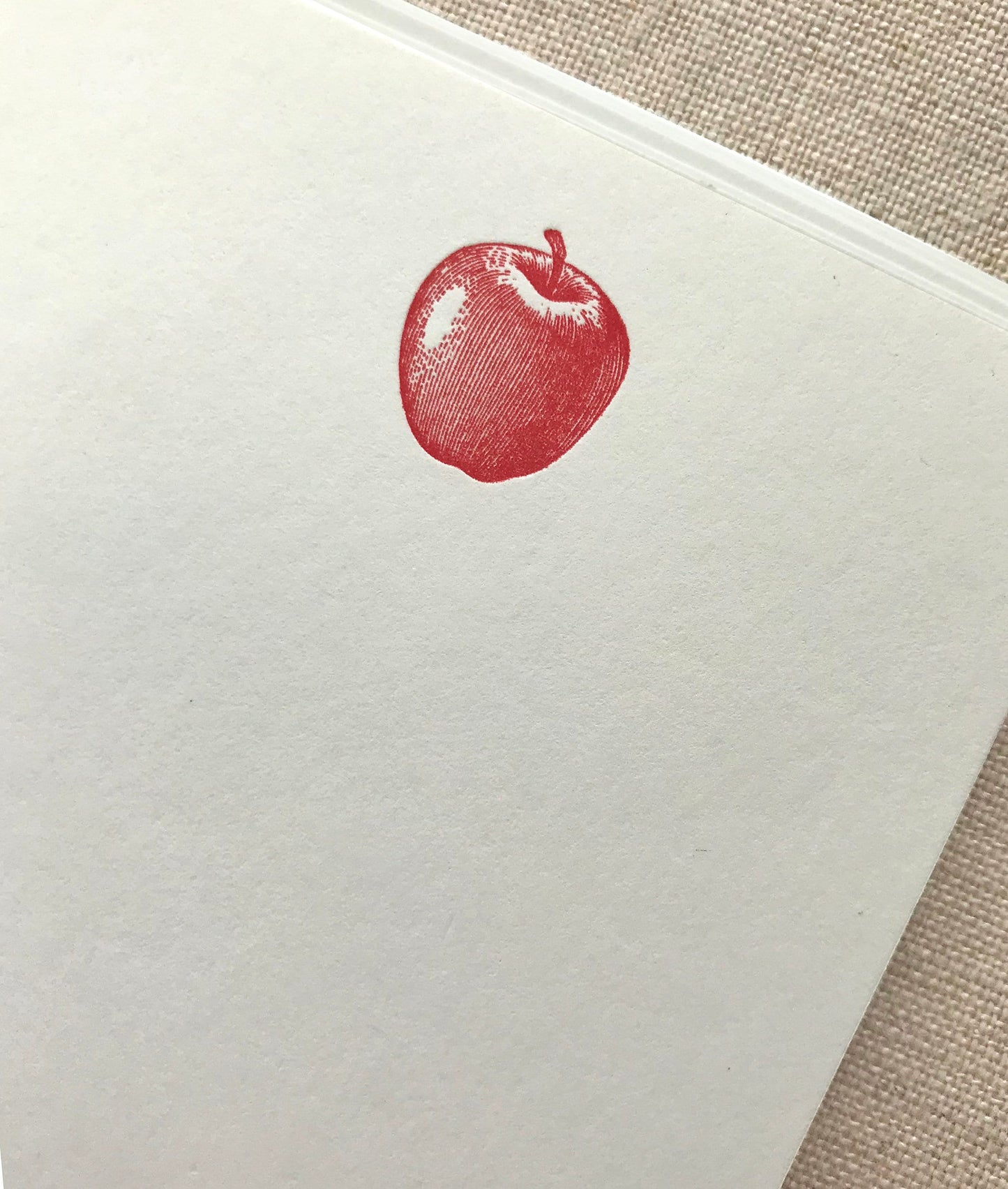 Letterpress Card Set with Apple