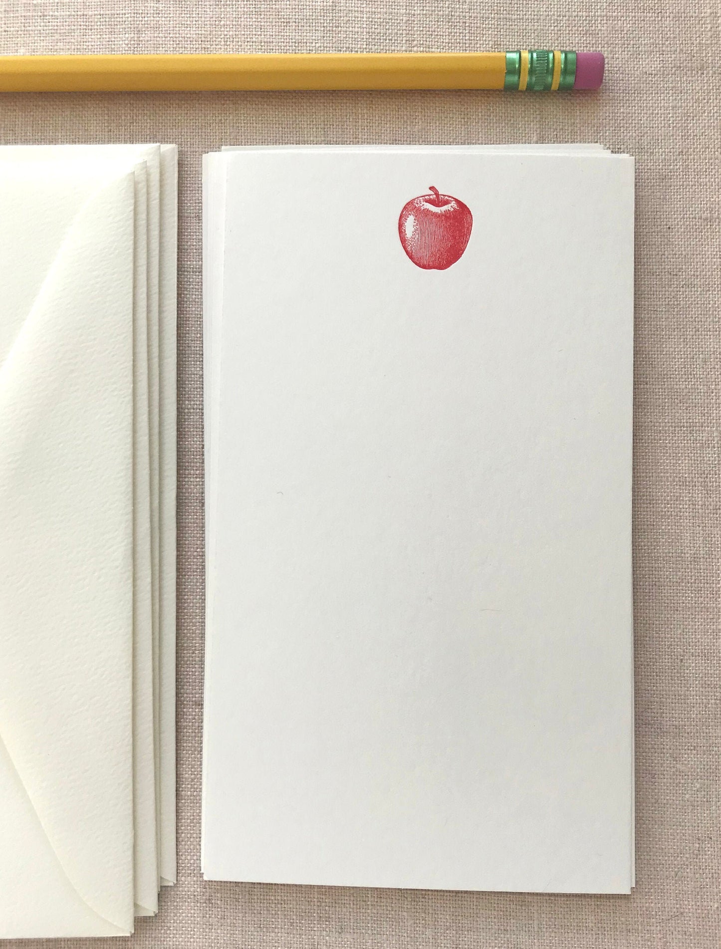 Letterpress Card Set with Apple