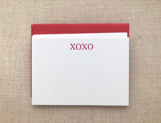 Set of four Gift Enclosures with Letterpress XOXO