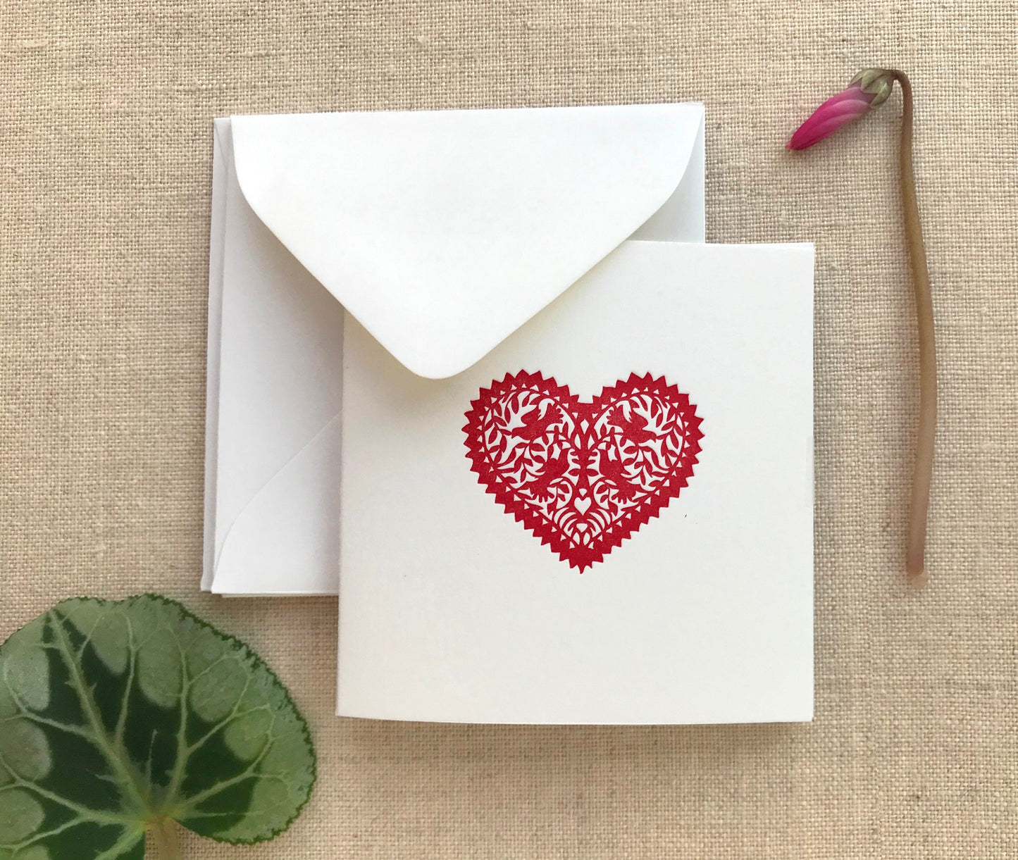 Set of six small letterpress Valentines