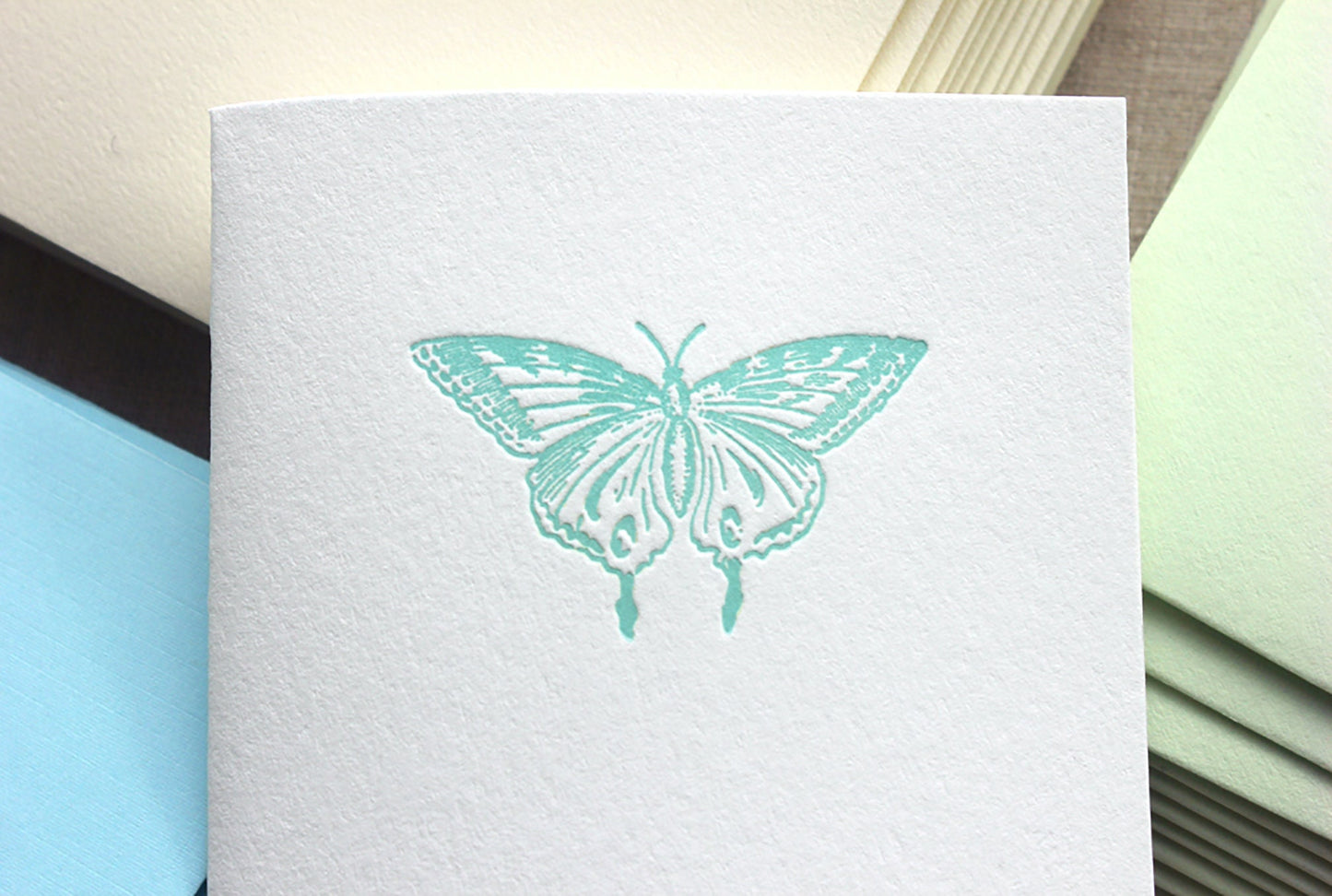 Letterpress Card Set with Butterfly