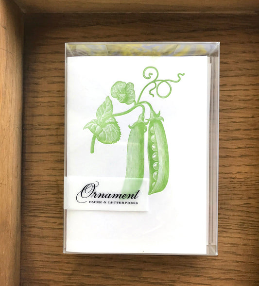 Pea pods Letterpress Card Set