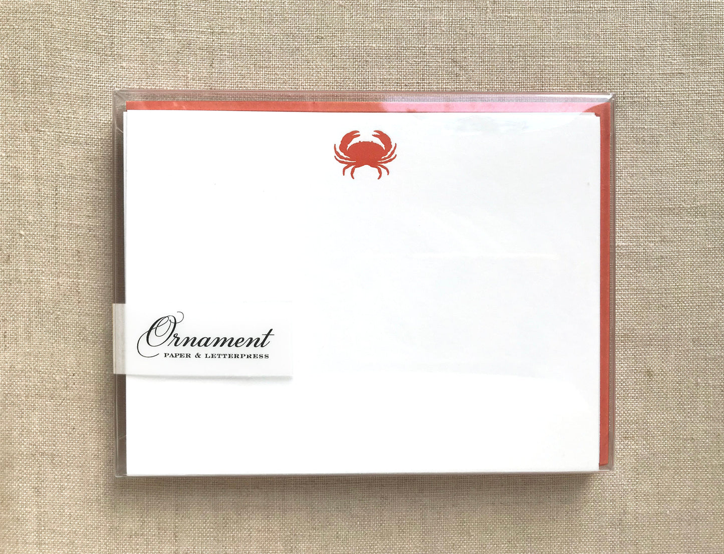 Flat Card Set with Letterpress Crab