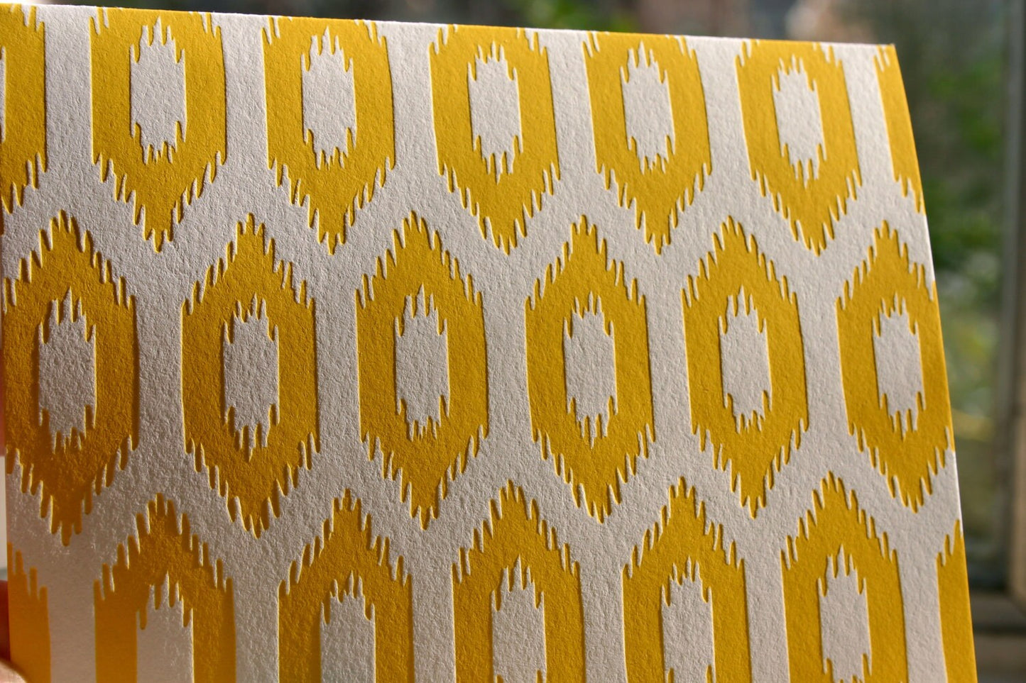 Yellow Ikat Letterpress Card Set