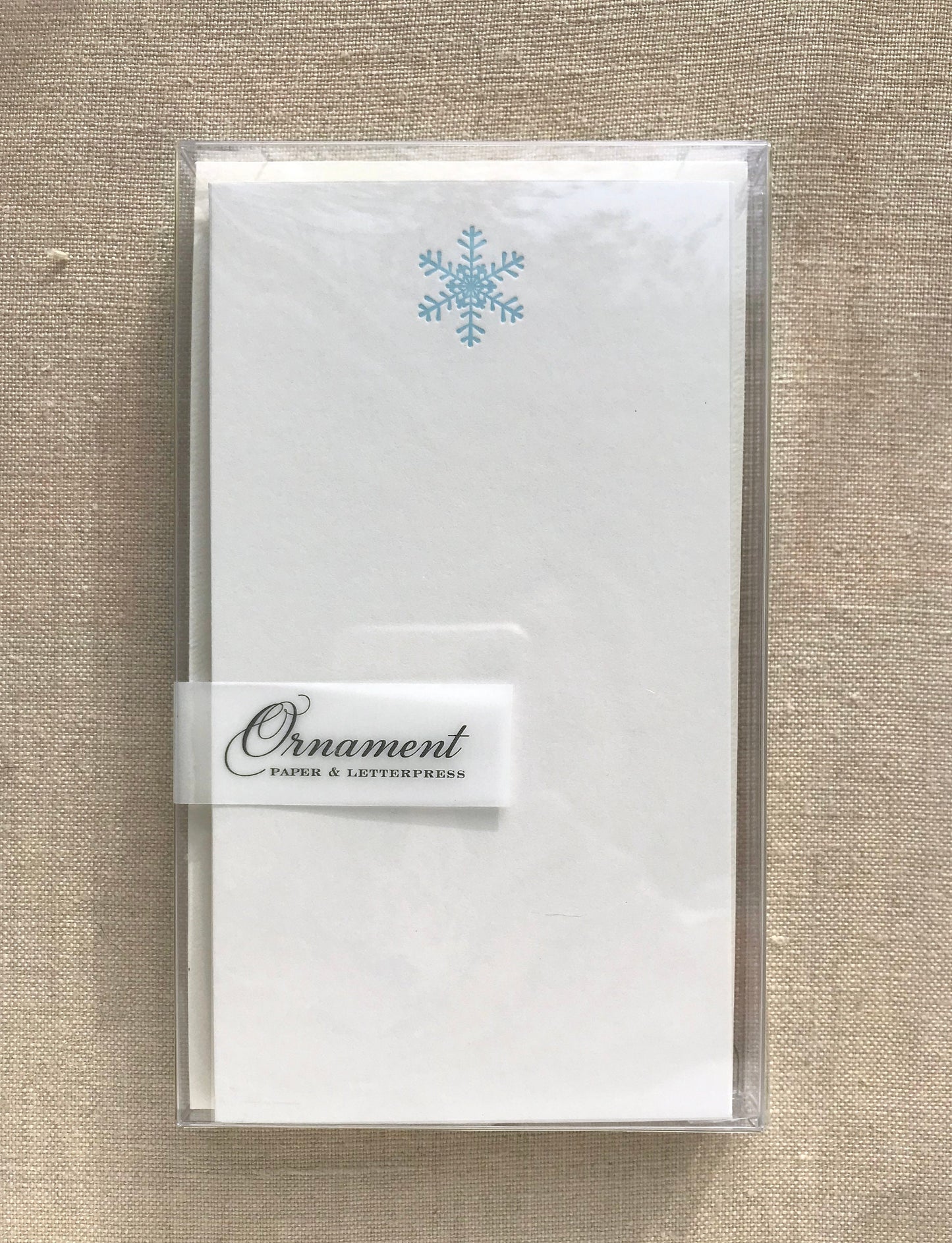 Flat Letterpress Card Set with Snowflake (vertical)